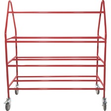 Champion Sports Deluxe Pro Ball Cart 4 Casters - Steel - 51" Length x 18.50" Width x 54" Height - Red - 1 Each