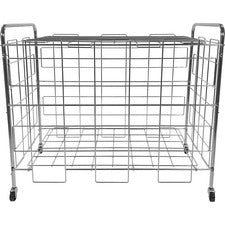 Champion Sports Portable Lockable Ball Locker 4 Casters - Steel - 41" Length x 24" Width x 36" Height - Silver, Chrome - 1 Each