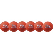 Champion Sports Rhino Skin Low Bounce Dodgeball Set 6.30" - Low Density Foam - Neon Orange - 6 / Set