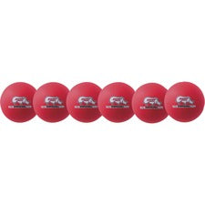 Champion Sports Rhino Skin Low Bounce Dodgeball Set 6.30" - Low Density Foam - Neon Red - 6 / Set