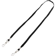Advantus Face Mask Lanyard Adjustable - J-Hook Attachment - 30" Length - Black - 10 / Pack