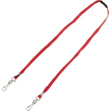Advantus Face Mask Lanyard Adjustable - J-Hook Attachment - 30" Length - Red - 10 / Pack