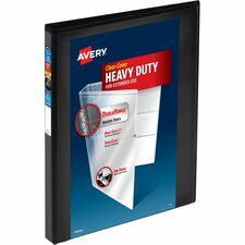 Avery® One Touch Heavy-Duty View Binder 1/2" Binder Capacity - Letter - 8 1/2" x 11" Sheet Size - 135 Sheet Capacity - 45/64" Spine Width - 135 x 0.50" Ring(s) - Fastener(s): Slant Ring - Pocket(s): 4, Internal - Polypropylene - Black - Adhesive, Arch