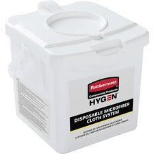 Rubbermaid Commercial HYGEN Microfiber Charging Tub 7.4" Height x 7.9" Width - White - 4 / Carton