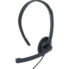 Verbatim Mono Headset with Microphone and In-Line Remote Mono - Mini-phone (3.5mm) - Wired - 32 Ohm - 20 Hz to 20 kHz - Over-the-head - Monaural - Circumaural - 5.25 ft Cable - Omni-directional Microphone