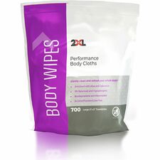 2XL Vitamin E & Aloe Performance Body Cloths 6" Width x 8" Length - White - 700/Pouch - 1 Each