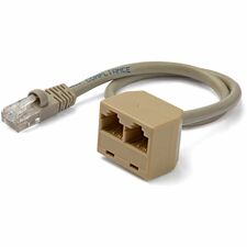 StarTech.com 2-to-1 RJ45 Splitter Cable Adapter - Network splitter - RJ-45 (M) - RJ-45 (F) 1.08 ft RJ-45 Network Cable for Hub, Switch, Patch Panel, Network Device, Wall Outlet - First End: 1 x RJ-45 Network - Male - Second End: 2 x RJ-45 Network - Female
