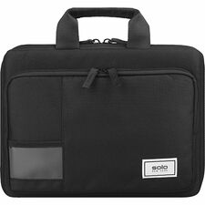 Solo Carrying Case for 13.3" Chromebook, Notebook - Black Drop Resistant, Bacterial Resistant, Water Resistant - Fabric Body - Handle - 1 Each