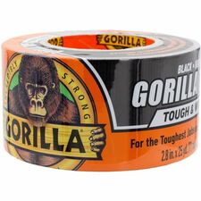 Gorilla Tough & Wide Tape 25 yd Length x 2.88" Width - Black - 1 Roll