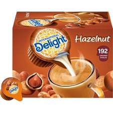 International Delight Hazelnut Liquid Creamer Singles Hazelnut Flavor - 0.50 fl oz (15 mL) - 192 / Carton
