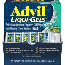 Advil Liqui-Gels For Pain, Headache, Backache, Menstrual Cramp, Joint Pain, Fever - 50/Box - 1 Each