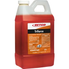Betco FastDraw 43 Triforce Titan Disinfectant Concentrate - 67.6 fl oz (2.1 quart) - Fresh Scent - Disinfectant - Orange - 1 Each