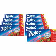 Ziploc® Gallon Storage Slider Bags Large Size - 1 gal Capacity - 9.50" Length x 10.56" Width - Sliding Closure - Blue - Food, Supplies - 68/Box - 9 / Carton