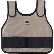 Ergodyne 6235 Standard Cooling Vest Recommended for: Indoor, Outdoor - Small/Medium - Hook & Loop Closure - Cotton, Fabric - Khaki - Adjustable, Comfortable, Long Lasting, Flexible - 1 Each