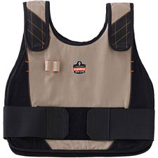 Ergodyne 6225 Premium Cooling Vest Recommended for: Indoor, Outdoor - Small/Medium - Hook & Loop Closure - Cotton, Fabric, Modacrylic - Khaki - Adjustable, Comfortable, Long Lasting, Flexible, Flame Resistant, Reflective, Expandable Side, Elastic Loop - 1