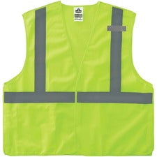 Ergodyne 8215BA Breakaway Mesh Vest Recommended for: Construction, Emergency, Warehouse, Baggage Handling - Extra Small - Hook & Loop Closure - Polyester Mesh - Lime - High Visibility, Machine Washable, Breathable, Lightweight, Pocket - 1 Each