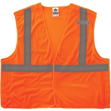 Ergodyne 8215BA Breakaway Mesh Vest Recommended for: Construction, Emergency, Warehouse, Baggage Handling - Extra Small - Hook & Loop Closure - Polyester Mesh - Orange - High Visibility, Machine Washable, Breathable, Lightweight, Pocket - 1 Each