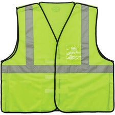 Ergodyne Type R C2 Breakaway Mesh Vest Recommended for: Utility, Construction, Baggage Handling, Emergency, Warehouse - Large/Extra Large - Hook & Loop Closure - Polyester Mesh, Mesh Fabric - Lime - Reflective, Pocket, Breathable, Lightweight, Badge Holde