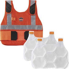 Ergodyne 6215 Safety Vest Recommended for: Indoor, Outdoor, Pulp & Paper, Motorcycle, Biking - Small/Medium - 40" Chest - Hook & Loop Closure - Cotton, Fabric, Modacrylic - Khaki - Adjustable, Comfortable, Long Lasting, Flexible, Flame Resistant, Reflecti