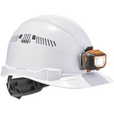 Ergodyne 8972LED Cap-Style Hard Hat Recommended for: Construction, Utility, Oil & Gas, Construction, Forestry, Mining, General Purpose - Moisture, Odor, Sun, Rain, Eye, Overhead Falling Objects, Head Protection - White - Vented, Comfortable, LED Light, He