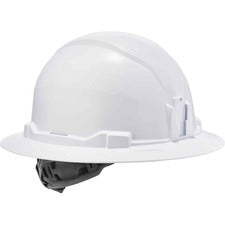 Ergodyne 8971 Full Brim Hard Hat Recommended for: Construction, Utility, Oil & Gas, Construction, Forestry, Mining, General Purpose - Moisture, Odor, Sun, Rain, Overhead Falling Objects, Head, Eye, Neck Protection - White - Comfortable, Heavy Duty, Lightw