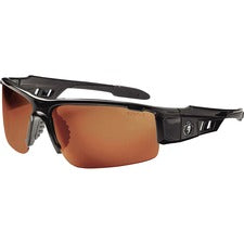 Ergodyne Dagr PZ Copper Safety Glasses Recommended for: Sport, Shooting, Boating, Hunting, Fishing, Skiing, Construction, Landscaping, Carpentry - UVA, UVB, UVC, Debris, Dust Protection - Copper Lens - Black Frame - Scratch Resistant, Durable, Non-slip, S