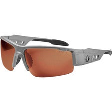 Ergodyne Dagr PZ Copper Safety Glasses Recommended for: Sport, Shooting, Boating, Hunting, Fishing, Skiing, Construction, Landscaping, Carpentry - UVA, UVB, UVC, Debris, Dust Protection - Copper Lens - Matte Gray Frame - Scratch Resistant, Durable, Non-sl