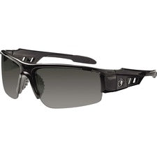 Ergodyne Dagr PZ Smoke Safety Glasses Recommended for: Sport, Shooting, Boating, Hunting, Fishing, Skiing, Construction, Landscaping, Carpentry - UVA, UVB, UVC, Debris, Dust Protection - Smoke Lens - Black Frame - Scratch Resistant, Durable, Non-slip, Swe