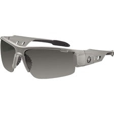 Ergodyne Dagr PZ Smoke Safety Glasses Recommended for: Sport, Shooting, Boating, Hunting, Fishing, Skiing, Construction, Landscaping, Carpentry - UVA, UVB, UVC, Debris, Dust Protection - Smoke Lens - Matte Gray Frame - Scratch Resistant, Durable, Non-slip