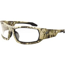 Ergodyne Odin AF Clear Safety Glasses Recommended for: Sport, Shooting, Boating, Hunting, Fishing, Skiing, Construction, Landscaping, Carpentry - UVA, UVB, UVC, Debris, Dust, Fog Protection - Clear Lens - Kryptek Highlander Frame - Scratch Resistant, Dura