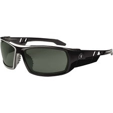 Ergodyne Polarized G15 Safety Glasses Recommended for: Sport, Shooting, Boating, Hunting, Fishing, Skiing, Construction, Landscaping, Carpentry - UVA, UVB, UVC, Debris, Dust Protection - Black Frame - Scratch Resistant, Durable, Non-slip, Sweat Resistant,
