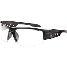 Ergodyne Dagr AF Clear Safety Glasses Recommended for: Sport, Shooting, Boating, Hunting, Fishing, Skiing, Construction, Landscaping, Carpentry - UVA, UVB, UVC, Debris, Dust, Fog Protection - Clear Lens - Black Frame - Scratch Resistant, Durable, Non-slip