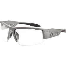 Ergodyne Dagr AF Clear Safety Glasses Recommended for: Sport, Shooting, Boating, Hunting, Fishing, Skiing, Construction, Landscaping, Carpentry - UVA, UVB, UVC, Debris, Dust, Fog Protection - Clear Lens - Matte Gray Frame - Scratch Resistant, Durable, Non