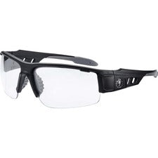 Ergodyne Dagr Clear Lens Safety Glasses Recommended for: Sport, Shooting, Boating, Hunting, Fishing, Skiing, Construction, Landscaping, Carpentry, Oil & Gas, Mining, ... - UVA, UVB, UVC, Debris, Dust Protection - Clear Lens - Matte Black Frame - Scratch R