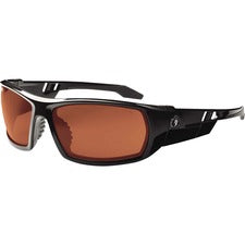 Ergodyne Polarized Copper Safety Glasses Recommended for: Sport, Shooting, Boating, Hunting, Fishing, Skiing, Construction, Landscaping, Carpentry - UVA, UVB, UVC, Debris, Dust Protection - Copper Lens - Black Frame - Scratch Resistant, Durable, Non-slip,