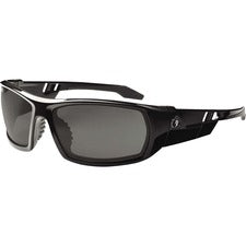 Ergodyne Polarized Smoke Safety Glasses Recommended for: Sport, Shooting, Boating, Hunting, Fishing, Skiing, Construction, Landscaping, Carpentry - UVA, UVB, UVC, Debris, Dust Protection - Smoke Lens - Black Frame - Scratch Resistant, Durable, Non-slip, S