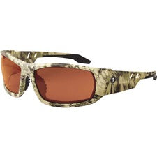 Ergodyne Polarized Copper Safety Glasses Recommended for: Sport, Shooting, Boating, Hunting, Fishing, Skiing, Construction, Landscaping, Carpentry - UVA, UVB, UVC, Debris, Dust Protection - Copper Lens - Kryptek Highlander Frame - Scratch Resistant, Durab