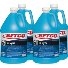 Betco Simplicity In-Sync Dishwashing Liquid Concentrate - 128 fl oz (4 quart) - Fresh Ozonic Scent - Film-free, Rinse-free, Streak-free, Phosphate-free - Blue - 4 / Carton