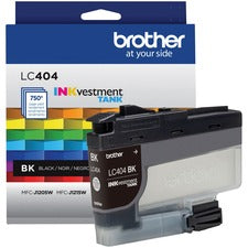 Brother INKvestment LC404BK Original Standard Yield Inkjet Ink Cartridge - Single Pack - Black - 1 Each 750 Pages