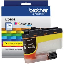 Brother INKvestment LC404Y Original Standard Yield Inkjet Ink Cartridge - Single Pack - Yellow - 1 Each 750 Pages