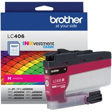 Brother INKvestment LC406M Original Standard Yield Inkjet Ink Cartridge - Single Pack - Magenta - 1 Each 1500 Pages