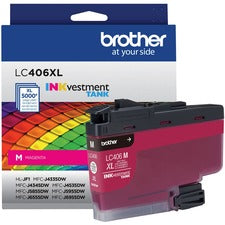 Brother INKvestment LC406XLM Original High Yield Inkjet Ink Cartridge - Single Pack - Magenta - 1 Each 5000 Pages