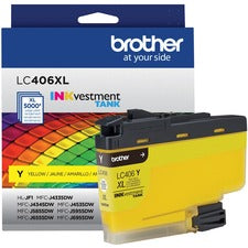 Brother INKvestment LC406XLY Original High Yield Inkjet Ink Cartridge - Single Pack - Yellow - 1 Each 5000 Pages