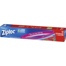 Ziploc® 2-gallon Storage Bags Extra Large Size - 2 gal Capacity - 13" - Zipper Closure - Plastic - Food, Money, Vegetables, Fruit, Yarn, Cosmetics, Business Card, Map, Meat, Seafood, Poultry - 12 / Box