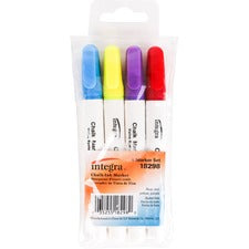 Integra Chalk Ink Markers Bullet Marker Point - Blue, Purple, Red, Yellow Ink - Chalk-based - 4 / Set
