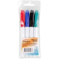 Integra Dry-Erase Markers Fine Marker Point - Assorted Ink - Alcohol Based - 4 / Set