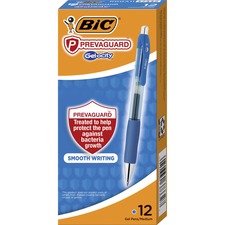 BIC PrevaGuard Gel-ocity Gel Pen 0.7 mm Pen Point - Blue Ink - Gel-based - 1 Dozen