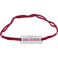Advantus Social Distancing Chair Strap Sign Print/Message "Reserved for Social Distancing" - Laminated, Adjustable - Multicolor - 10 / Box