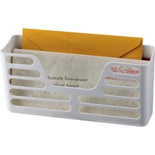 Officemate Magnetic Utility Pocket 2 Pocket(s) - 5.25" Height x 10.25" Width x 3" Depth - Magnetic, Suction Cup, Closet, Sturdy, Front Cut-out, Damage Resistant - White - 1 Each