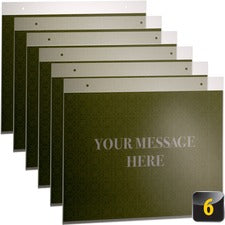 Officemate Horizontal Sign Holder 11" Width x 8.5" Height - 11" Holding Width x 8.50" Holding Height - Rectangular Shape - Double Sided - Easy to Use, Durable, Hanging Hole - Plastic - Clear - 6 / Box